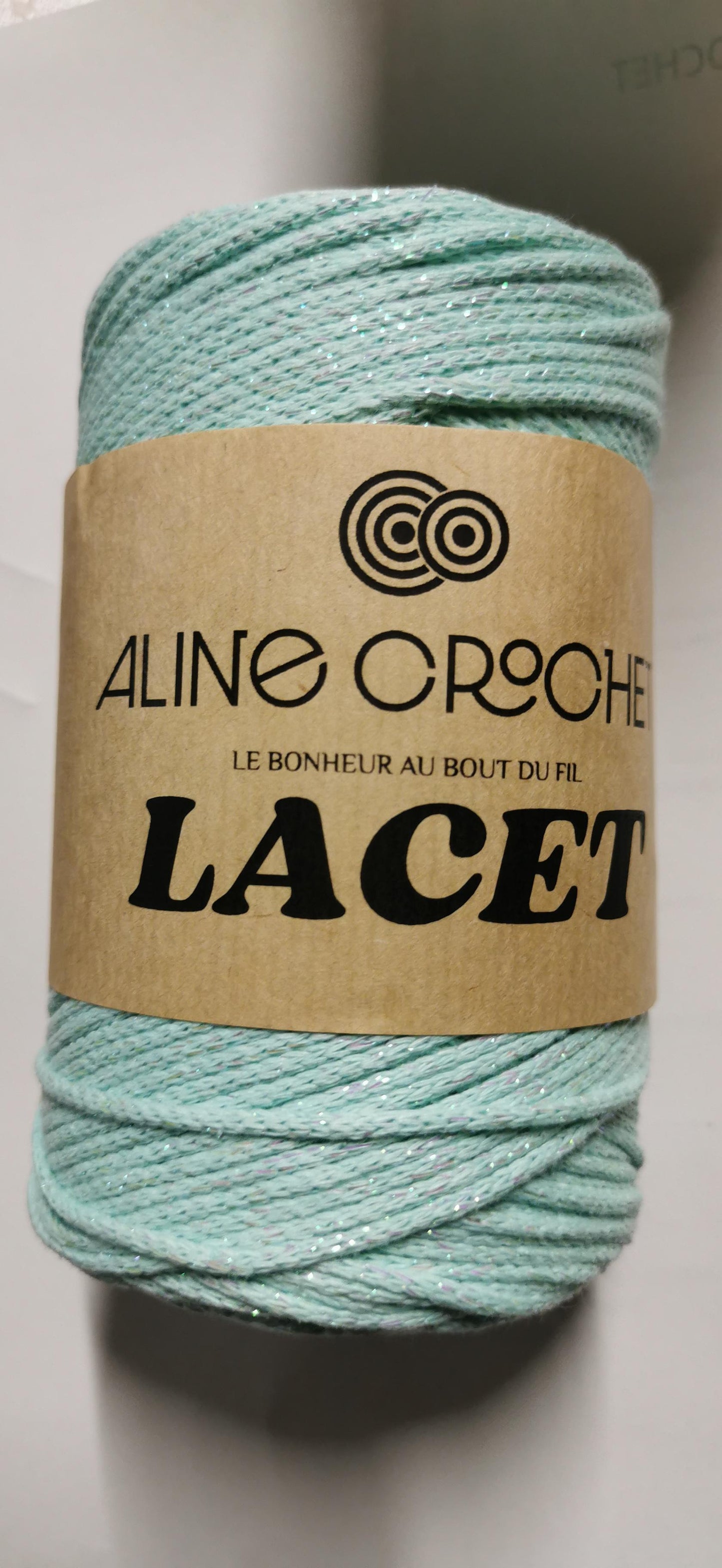 LACET METALLISE 250g - Coton macramé 75% coton, 13% polyester, 12% polyester métallisé