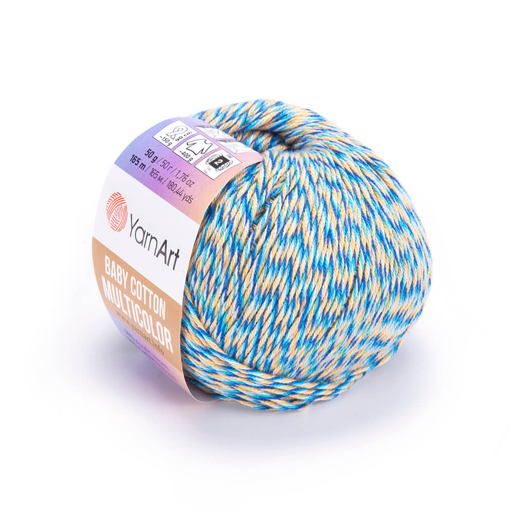 Laine BABY COTON MULTICOLOR 50g - 50% acrylique, 50% coton