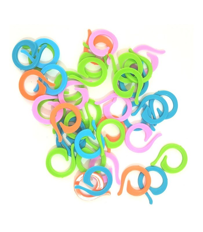 Marqueurs de mailles ronds multicolores (x20)