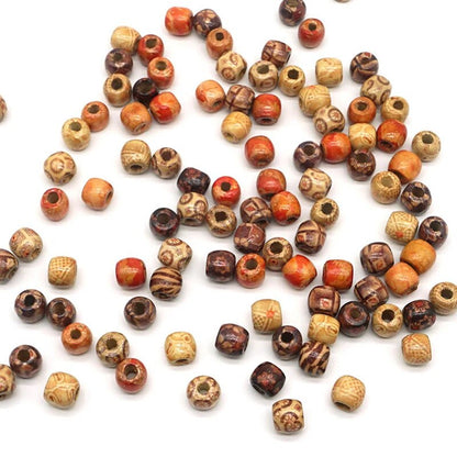 Perles en bois multicolores 9 mm (x10)