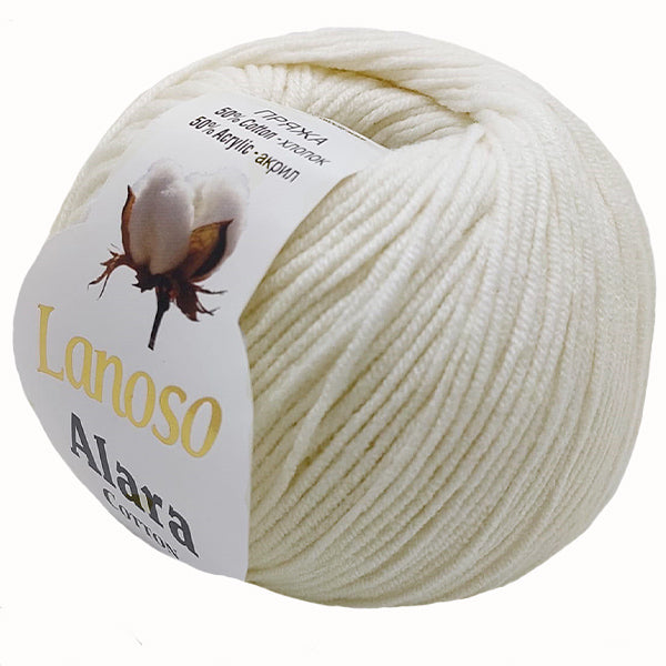 Laine ALARA 50g - 50% coton Gizza, 50% acrylique