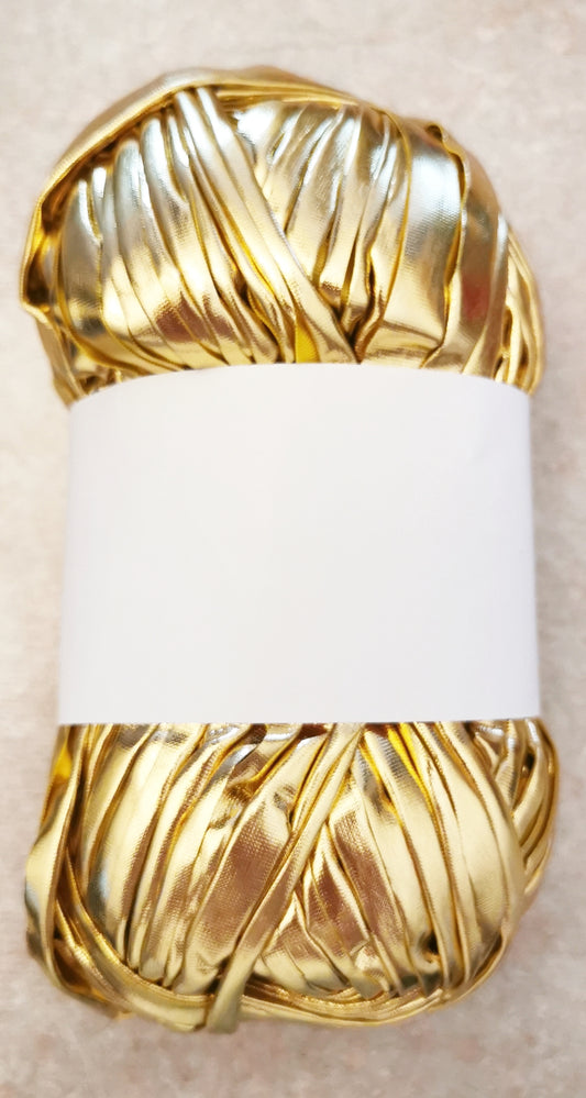 Trapilho Ruban à Crocheter Or Brillant – Polyester Premium pour Décoration & Loisirs Créatifs