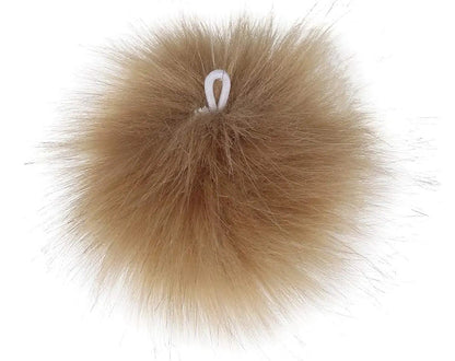 Pompon fausse fourrure de 10 cm avec élastique