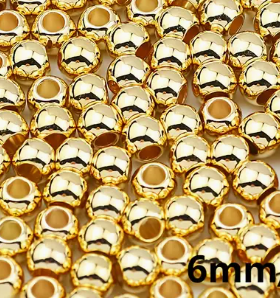 Perles dorées 6mm ( lot de 20 )